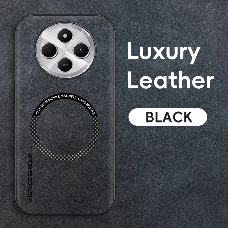Magnetic Retro Leather Soft Phone Case with Wireless Charging Compatibility