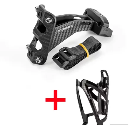 ROCKBROS Imitation Carbon Fiber Bicycle Water Bottle Holder Cycling Adapter Saddle Double Cup Extension Stand Seat