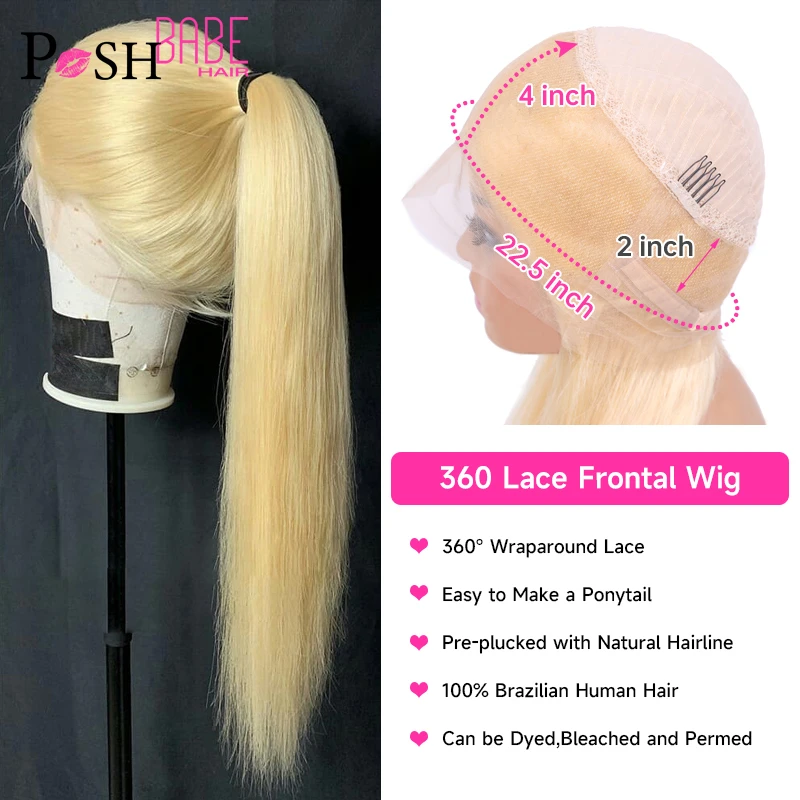 360 Lace Frontal Wig 13x6 13x4 613 Honey Blonde Lace Front Human Hair Wig Brazilian Remy 5x5 Closure Wigs for Women 30 Inch