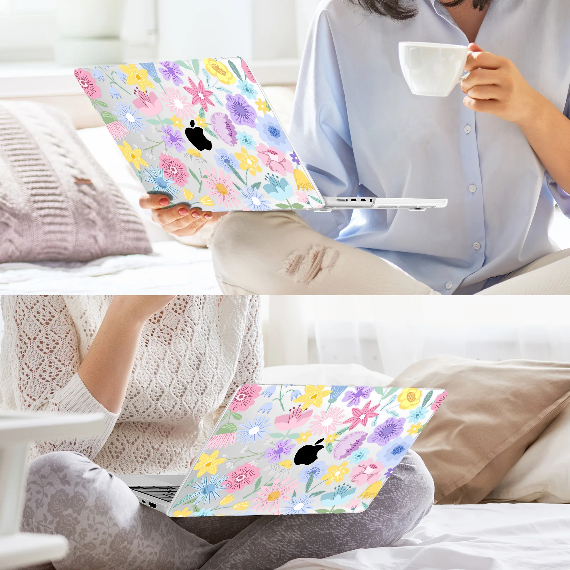 Estojo de Impressão Floral para Macbook Spring Case para Modelos 2024 m3 Air 13 15 A3113 A3114 Pro13 14 16 A2991 A2442 m2 m1 A2337 A2338 A2681 2023 - Imagem 2