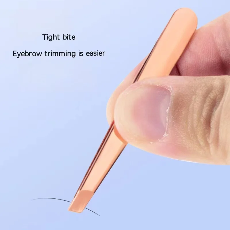 Oblique stainless steel eyebrow clip hair removal forceps eyebrow repair pliers beauty tool 2