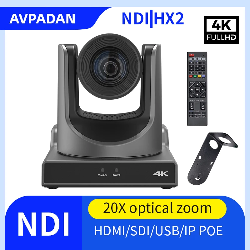 4K Ndi Camera 20X Zoom Ottico Sdi Hdmi Usb Lan Videocamera Supporto Poe 60Fps Per Tiktok/Youtube Sala Riunioni