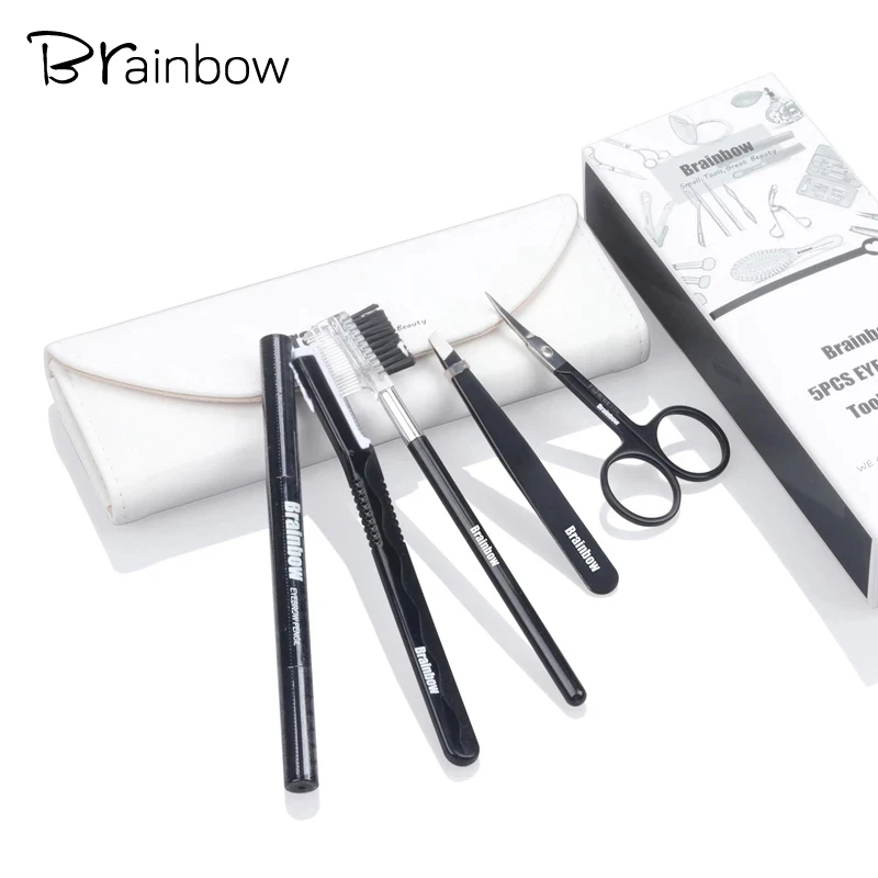 Brainbow 6pcs/set Makeup Tool Kit Eyebrow Trimmer Eyes Tweezer Hair