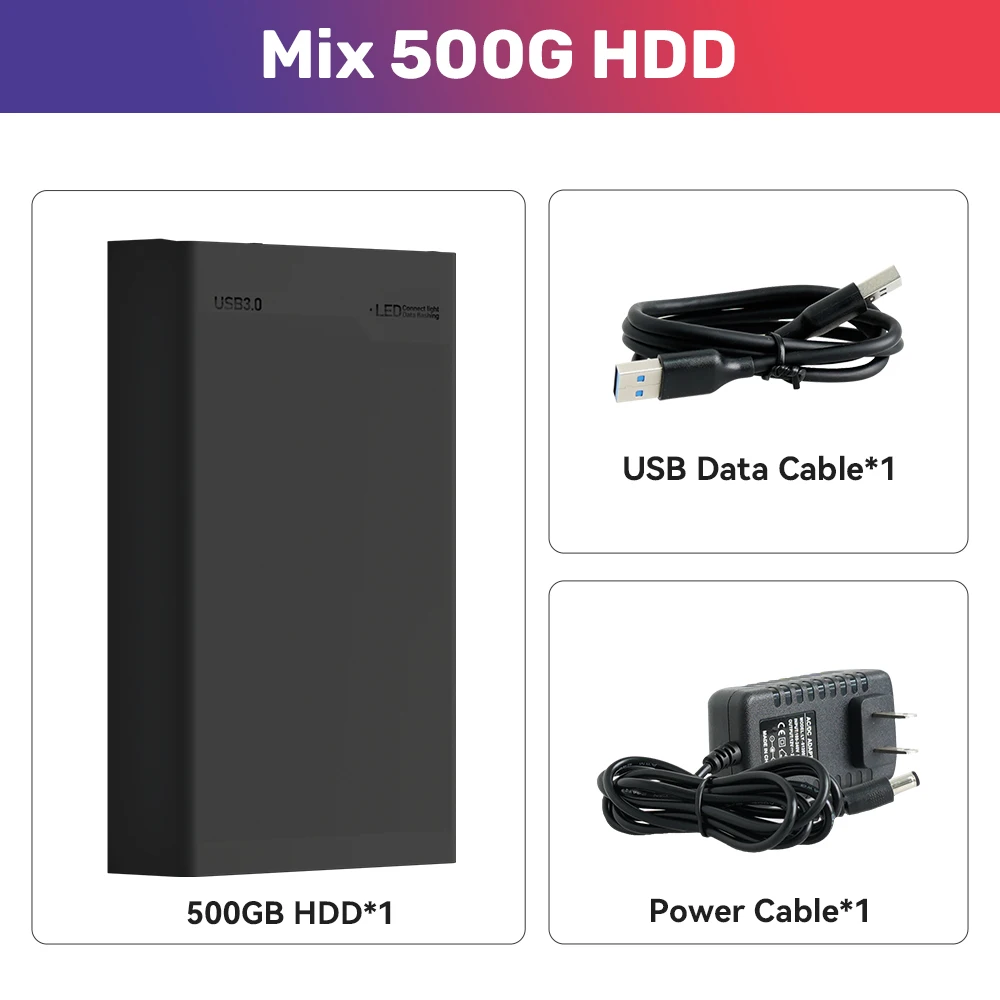 Mix 500G Retro Video Game Emulator Console Built-in 38000+ Games Playnite Retrobat Launchbox Hard Dr