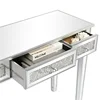 Silver MDF Mirror Surface Broken Glass Three Pumping Computer Desk 3