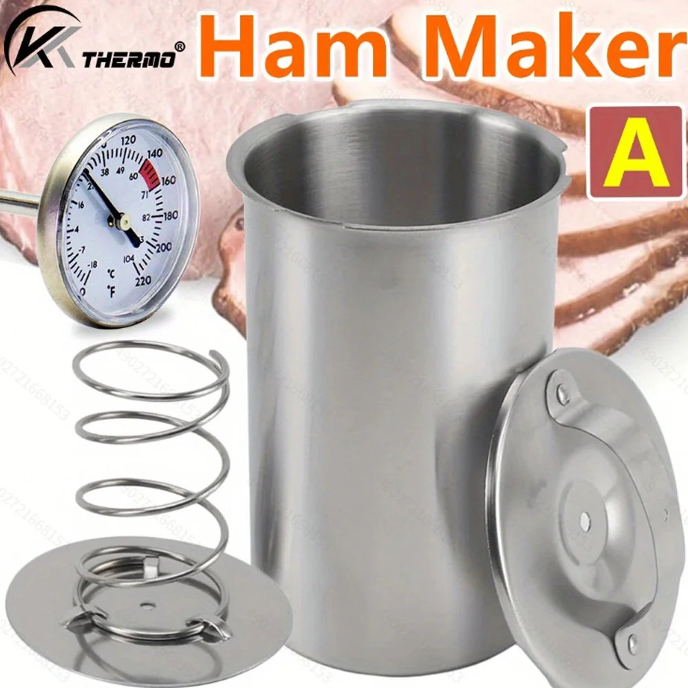 Steamed Meat Pot Stainless Steel Ham Press Maker Machine with Thermometer