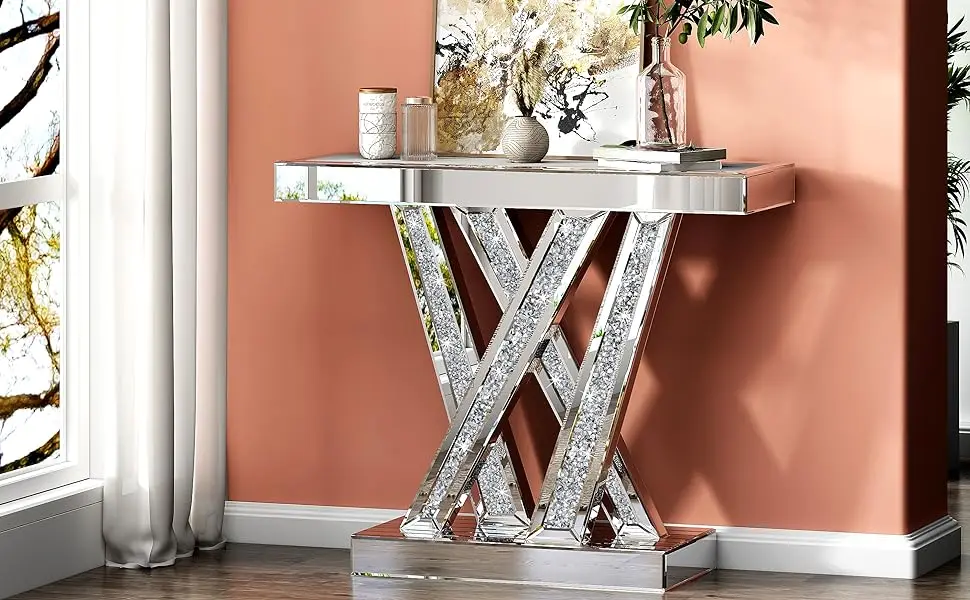 mesas decorativas para sala glass console table consolas para sala moderna modern entryway table