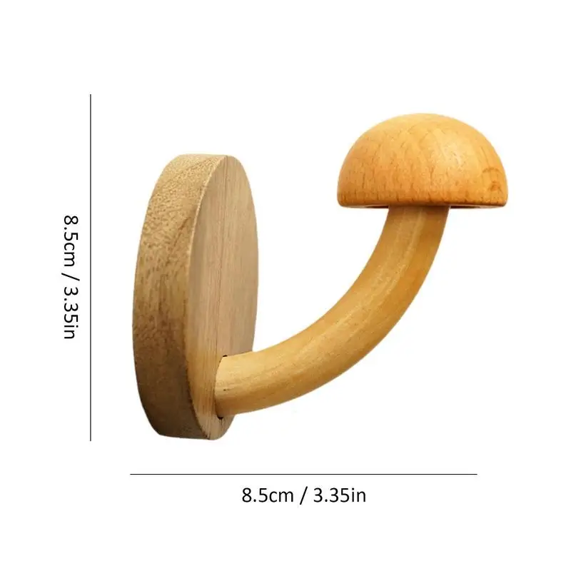 Mushroom Wall Hooks Multi Purpose Adhesive Wood Hangers Vintage