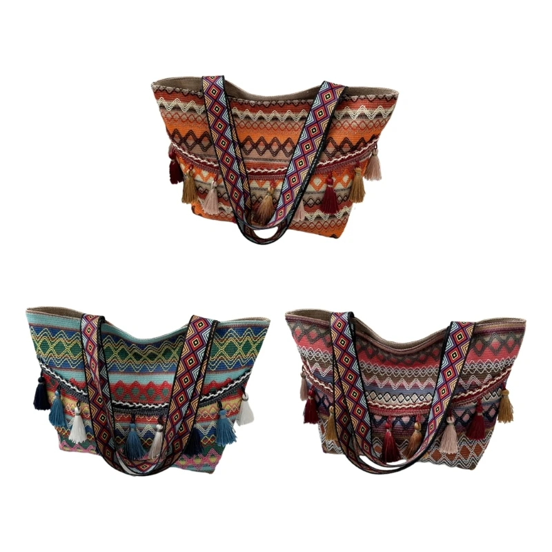 

Casual & Trendy Ethnic Handbag Women Knit Crossbody Bag Tote for Girls