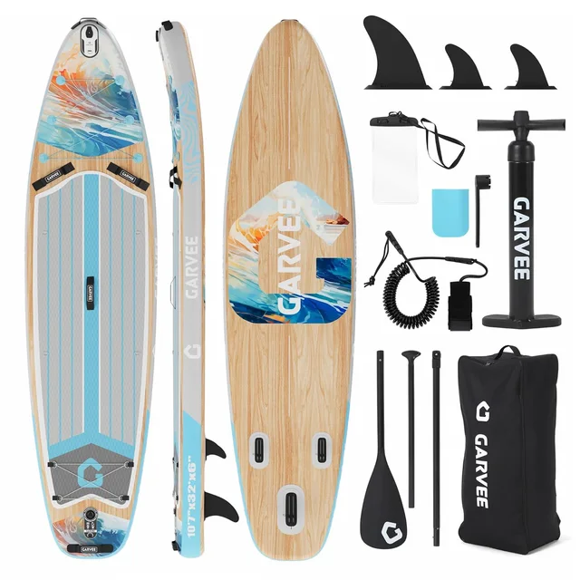 11ft Inflatable Paddle Board, Inflatable Stand Up Paddleboards with Premium SUP Accessories,  450lbs Capacity, with Camera Mount