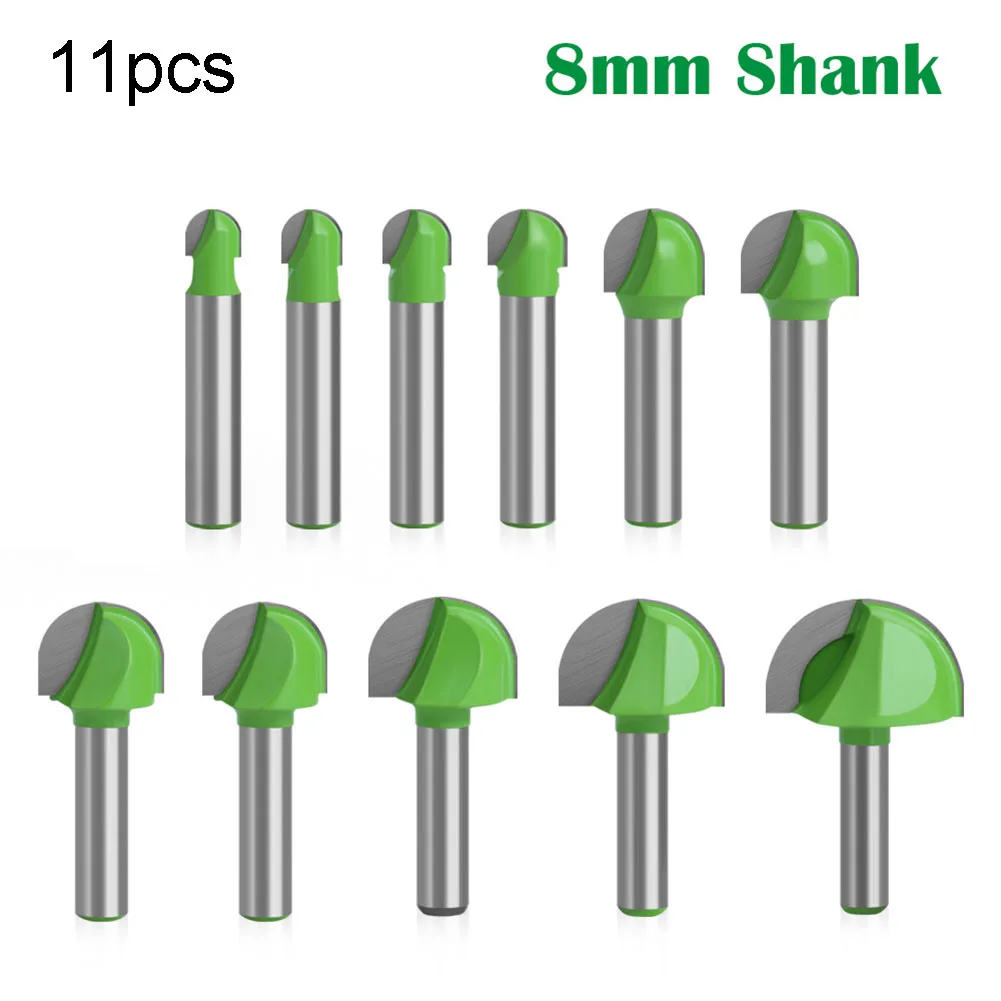 

8mm Shank Carbide Alloy Router Bit Ball Nose End Mill Round Nose Cove Milling Bit For Wood MDF Particleboard Power Tools