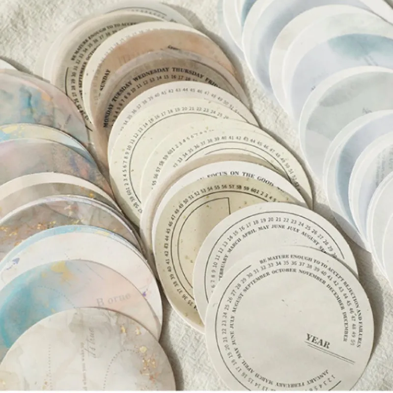 

30Pcs Vintage Memo Pads Material Paper round Junk Journal Scrapbooking Cards Retro Background Decoration Paper Diary Collage