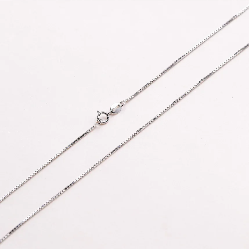 925 Sterling Chain 40cm-60cm Box Chain Necklace for Women Girls Kids Children Jewelry sterling chain necklace