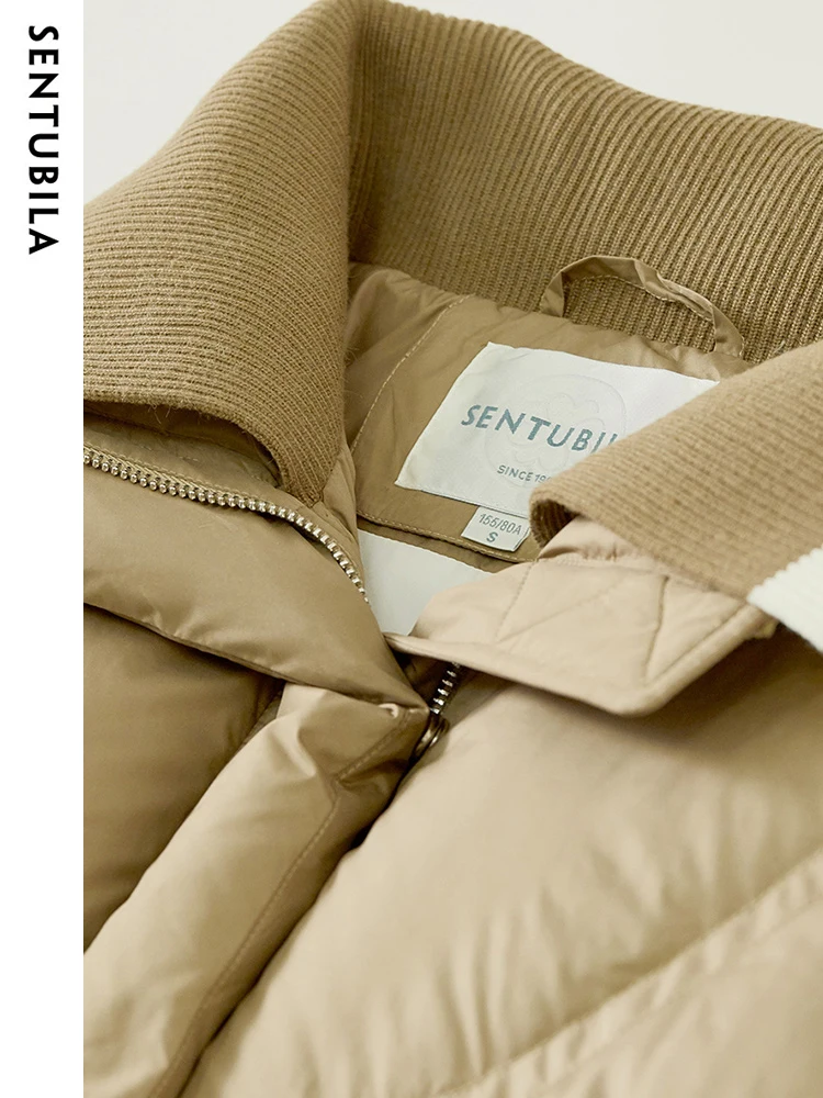 SENTUBILA High Quality Fashion Winter Down Jacket for Women 2023 Loose Short Down Coat Windproof Warm Puffer Jackets W34Y50029