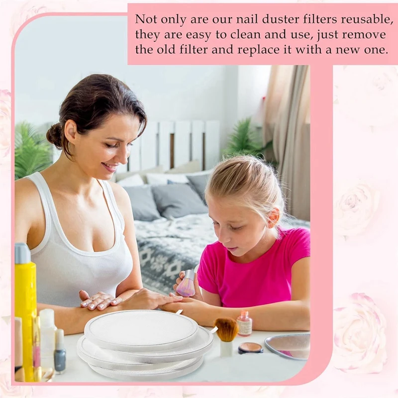 Nail Dust Collector Filter Replacement Filter Reusable Dust Collector No Spilling For Nail 4 Pcs
