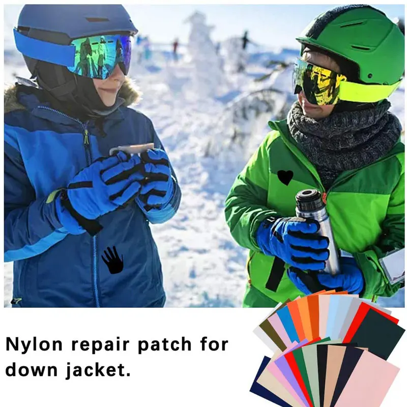 2Pcs Self-Adhesive Patches Nylon Waterproof Repair Patches for DIY Clothing  Down Jacket Raincoat Repair Holes Tearing 10x20cm