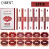 QIBEST Double-head Matte Velvet  Liquid Lipstick Long Lasting Non-Stick Cup Nude Mirror Lipgloss For Women Lips Makeup Cosmetics 2