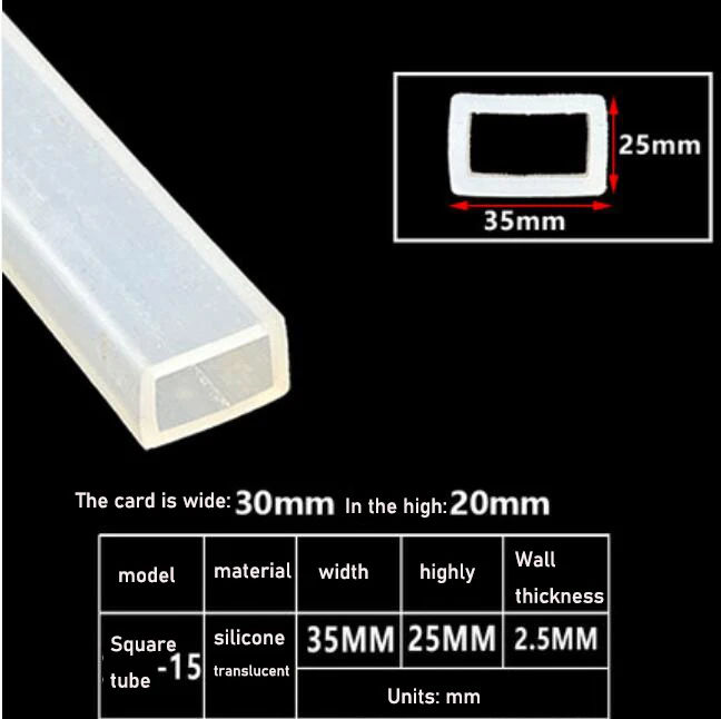 Guarnizione In Silicone Per Tubi 1M - Striscia Di Tenuta Rettangolare 20x12mm