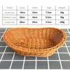 Oval Wickers Woven Basket Handwoven Rattan Serving Storage Tray Bread Fruit Breakfast Tea Picnic Basket For Kitchen Restaurant 6