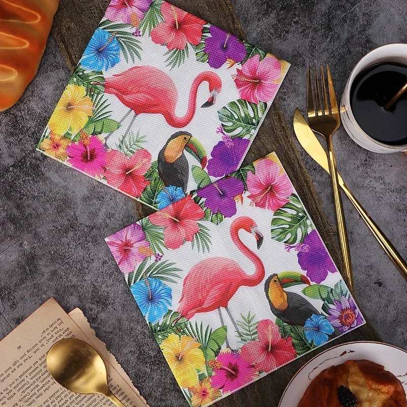 10/20pcs 2-Ply New Restaurant Colorful Printing Paper Napkins Household Dining Table Mouth Cloth 33*33cm Facial Tissue Flamingo