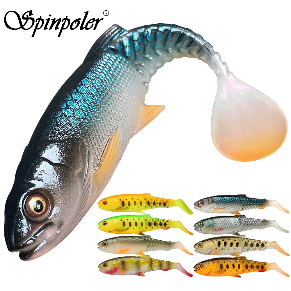 Spinpoler The Predator 소프트 미끼 낚시 루어, 다리 패들 테일 오픈 마우스, 지그 헤드 핏, 워블러 태클, 6.5cm 8.5cm 10.5cm 12cm 