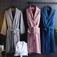 Men Winter Extra Long Warm Flannel Bathrobe Plus Size Coral Fleece Bath Robe Women Cozy Dressing Gown Lovers Home Soft Sleepwear 1