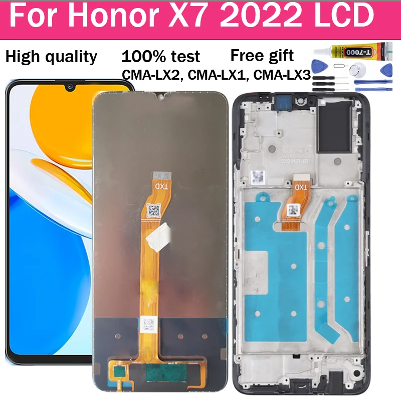 Testato Al 100% Per Honor X7 Display Lcd Touch Screen Digitizer Assembly Per Honorx7 Cma-Lx2, Cma-Lx1, Cma-Lx3 Display Con Cornice