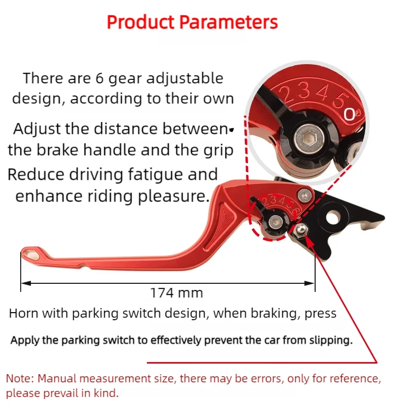 Chekis Genuine Motorcycle Modification Accessories Brake Lever Parking Handbrake Handle Brake Horn Handle with Parking Function Labor-Saving For Yamaha Xmax250/300/400