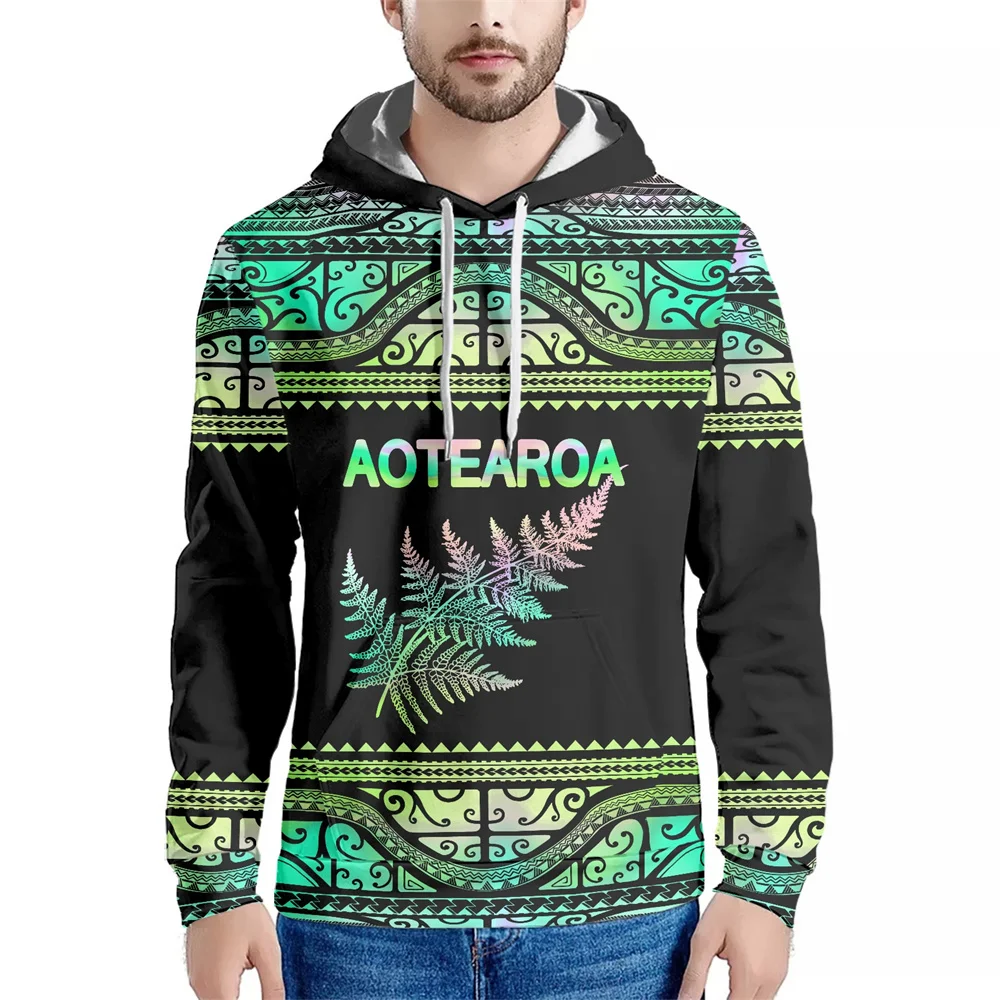 Crew Neck Pullovers Hoodie Polynesian Tribal Maori Print CUSTOM New