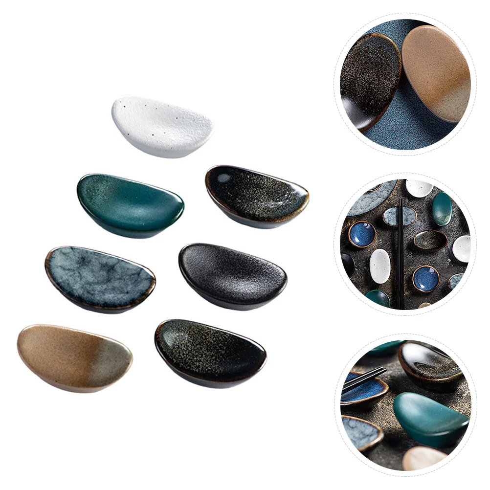 

7 Pcs Chopstick Rest Wooden Silverware Decor Chopsticks Spoon Forks Rack Dining Table