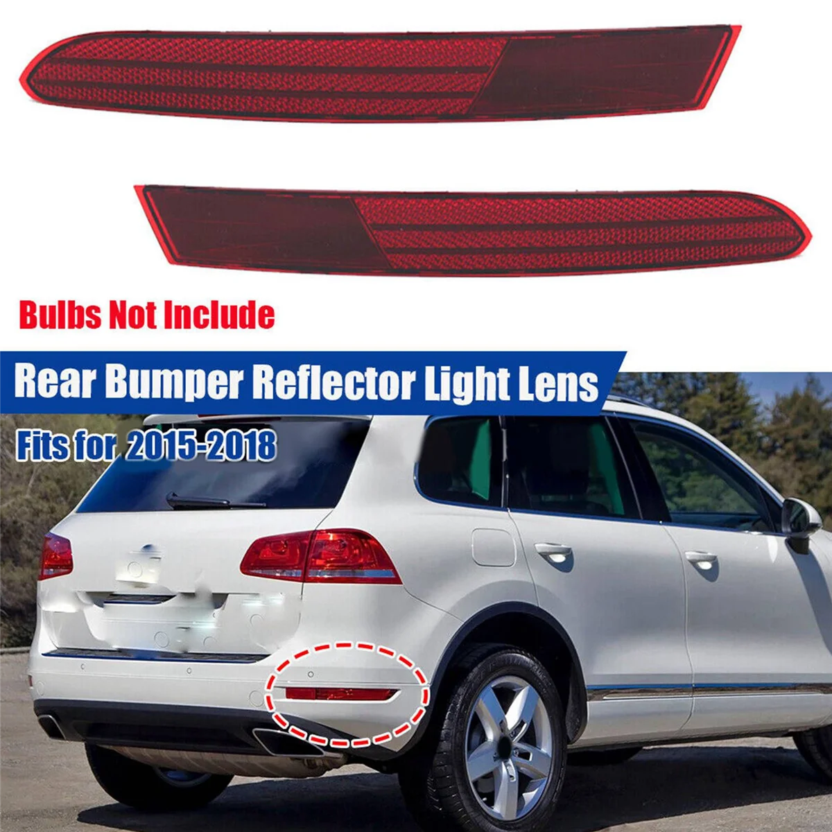 Car Left Rear Bumper Reflector Light Brake Turn Signal Lamp for 2015- 7P6945701K
