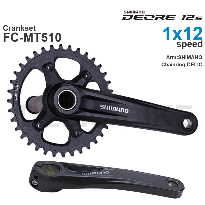 SHIMANO DEORE M6100 MTB Crankset FC-MT510-1 32T 34T Original or Original Arm with DELIC Chainring 34T 36T