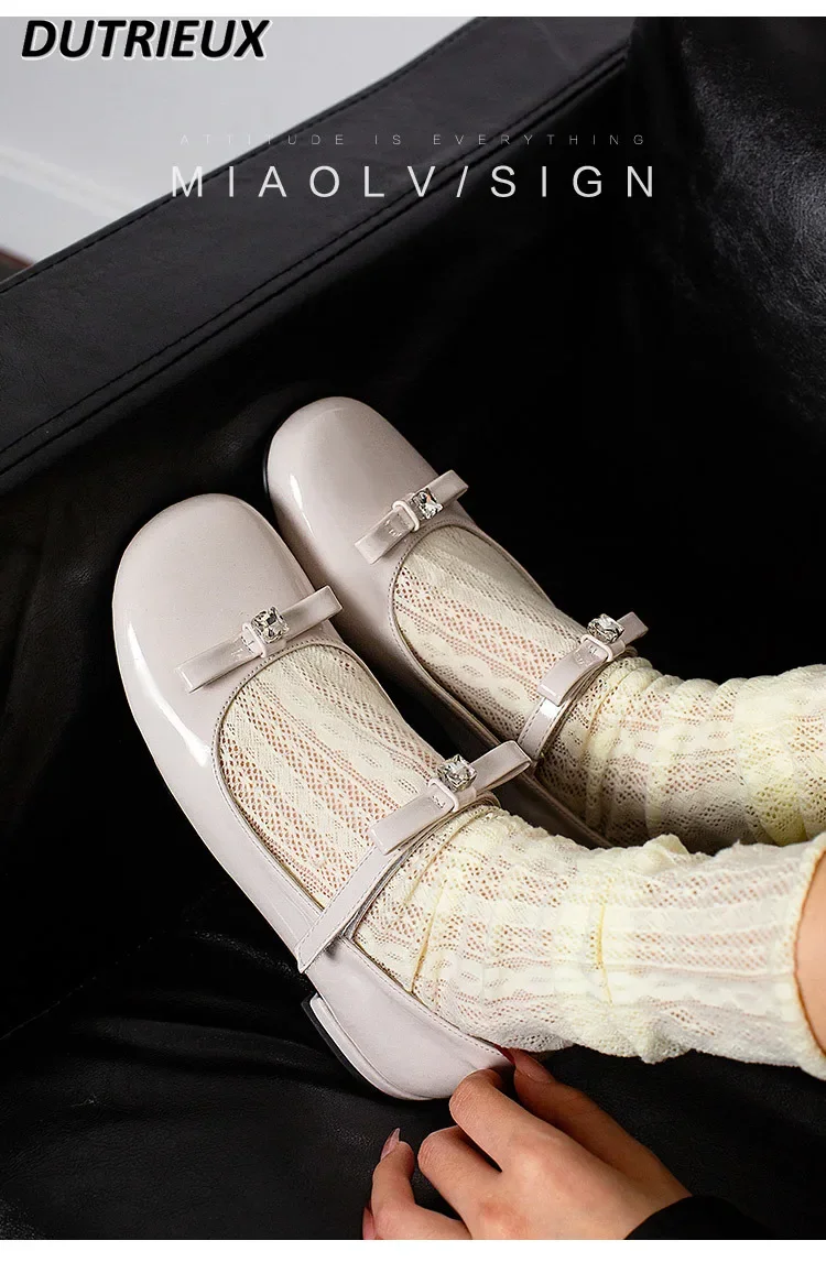 Fashion Simple Elegant Mary Jane Shoes Female Japanese Style 2024 New Spring Summer Autumn Sweet Cute Low Heel Women's Flats