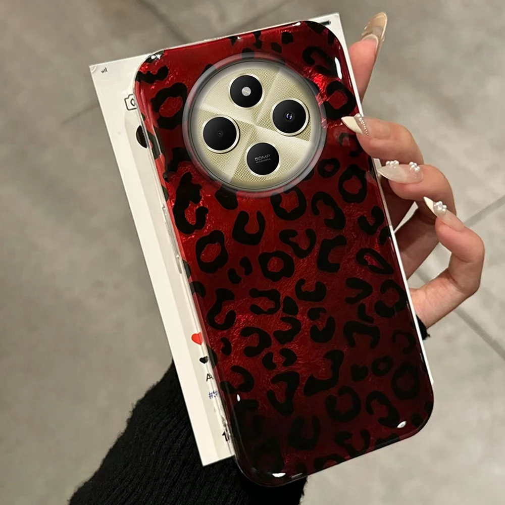 Vintage Red Leopard TPU Phone Case Cover