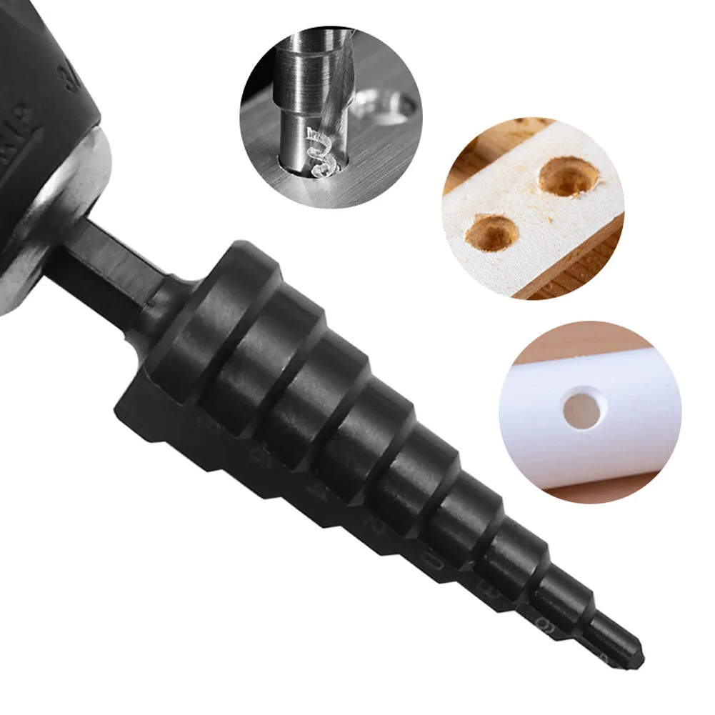 

3pcs 3-12mm 4-12mm 4-20mm HSS Straight Groove Step Drill Bit Set Titanium Coated Wood Metal Hole Cutter Core Drill Bit Set
