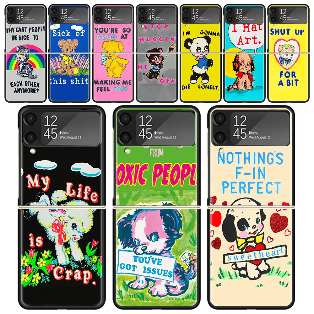 Regali Sheep Art Dog My Life Is Crap Cases Per Samsung Galaxy Z Flip 4 5 3 Z Flip4 Flip5 Flip3 Zflip4 Zflip3 Zflip5 5G Hard Pc Sh