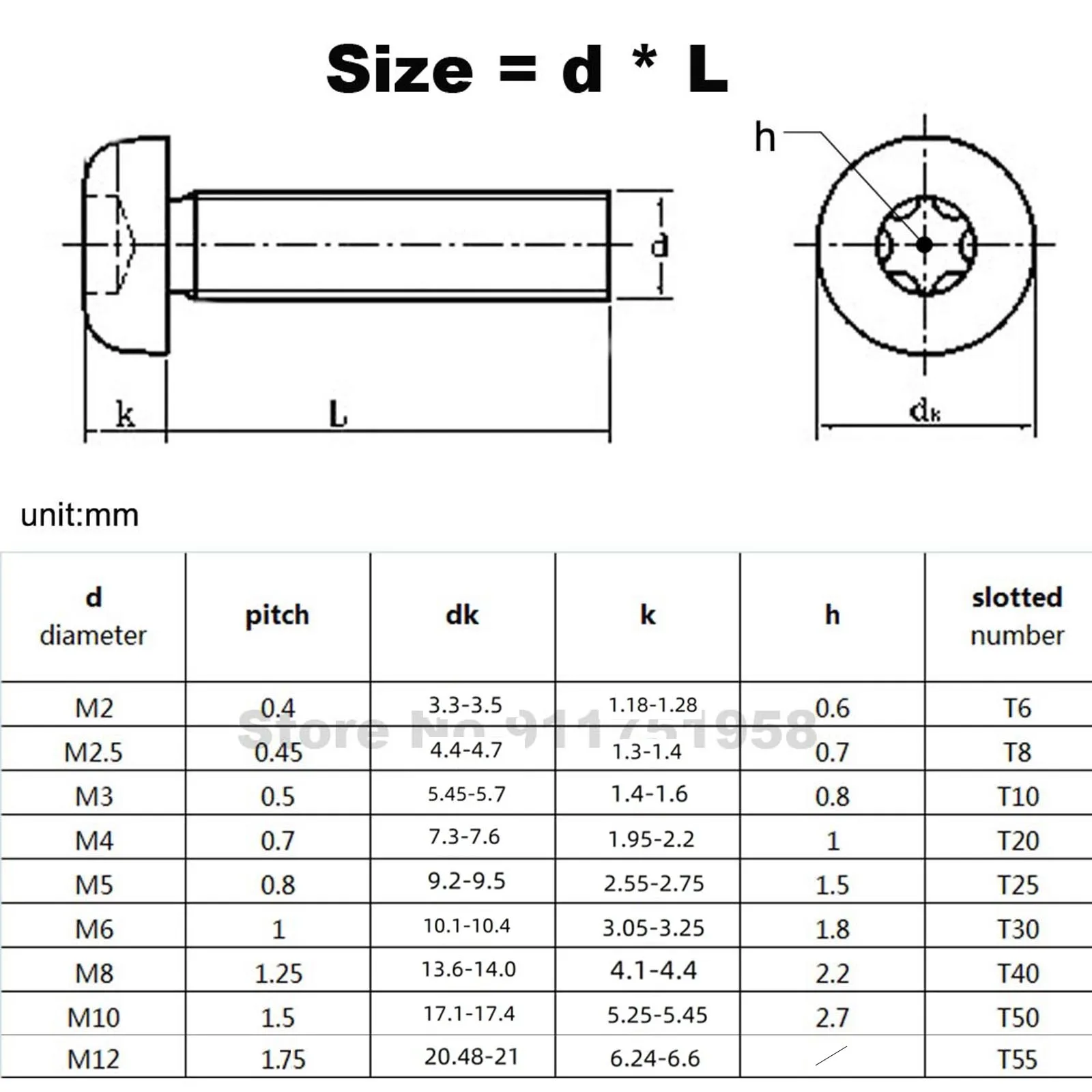 M2 M2.5 M3 M4 M5 M6 M8 M10 M12 304 Stainless Steel Six Lobe Torx Pan Round Head Pin Tamper Proof Security Screw Bolt 1/50pc