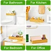 1pcs Toilet Paper Storage - Bamboo Bathroom Tray with Handles - Bamboo Basket for Toilet Tank Top and Counter,Rustic Home Decor 2