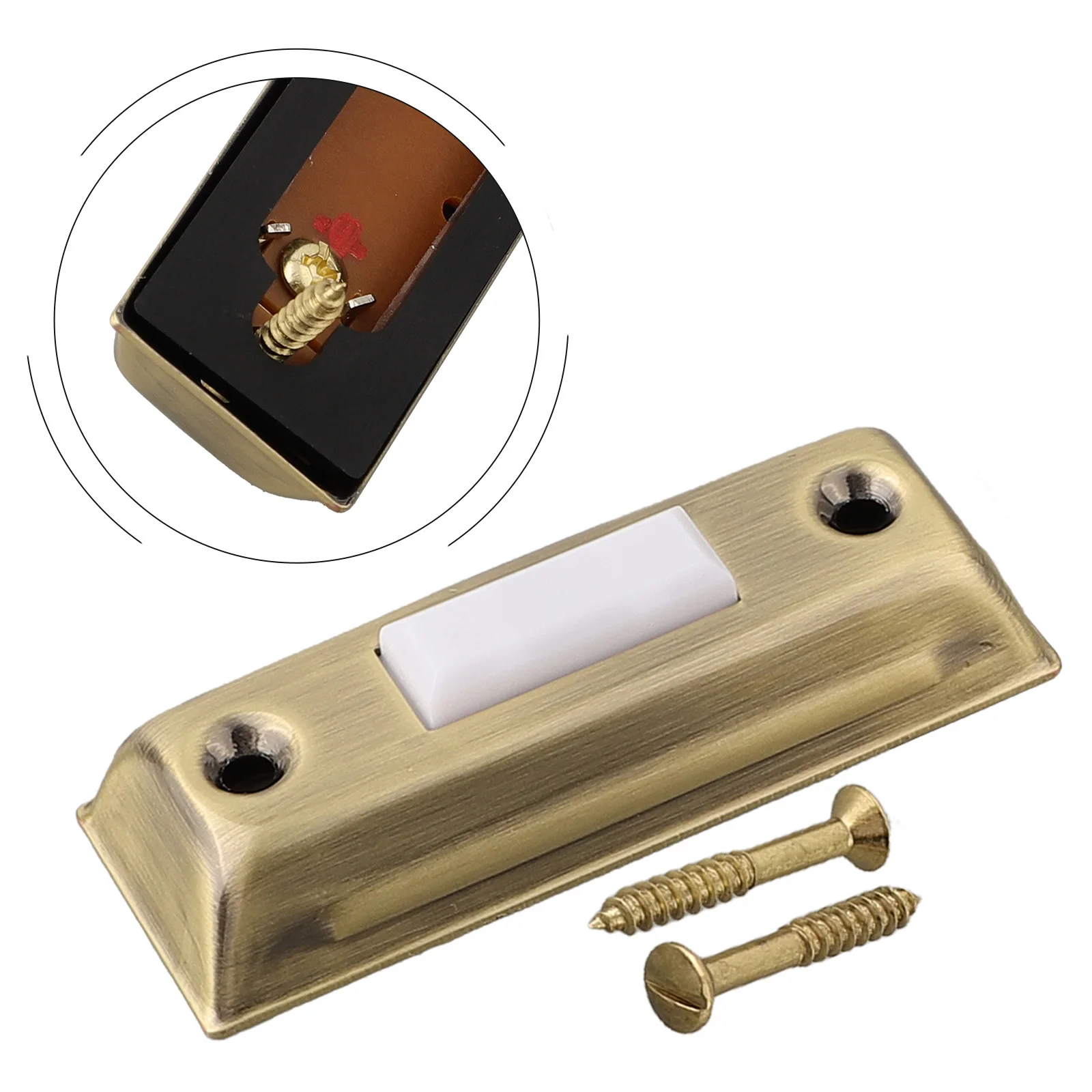 Button Doorbell Button Retro Sturdy Switch Versatile Wall Mounted Brass Doorbell Push Metal Door Bell New