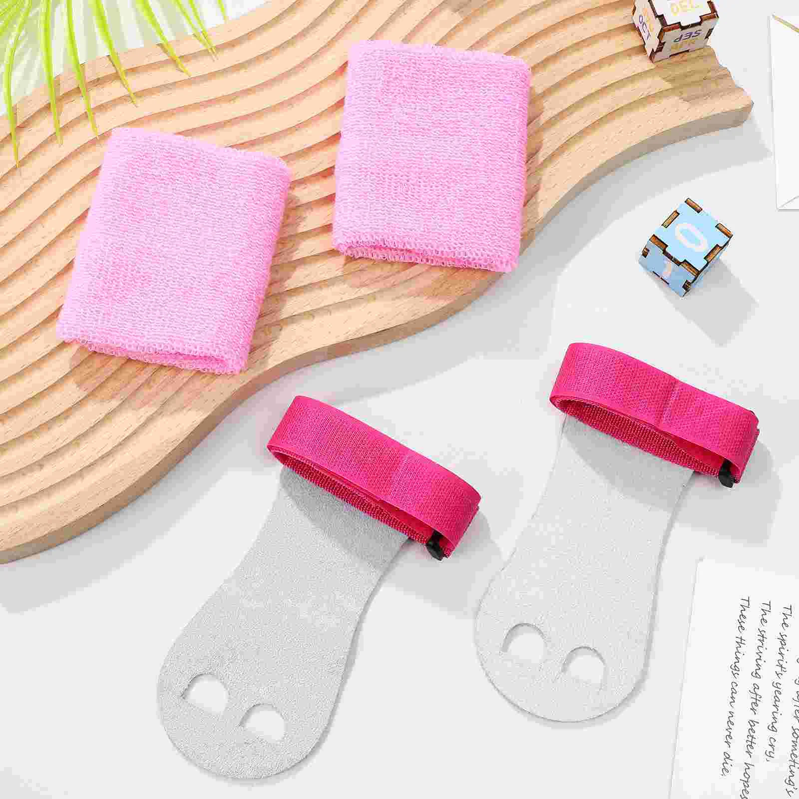 Pink Elastic Gymnastics Grips 4 Pcs Kids Wristbands Children Palm Protector Workout Accessories Fitness Equipment