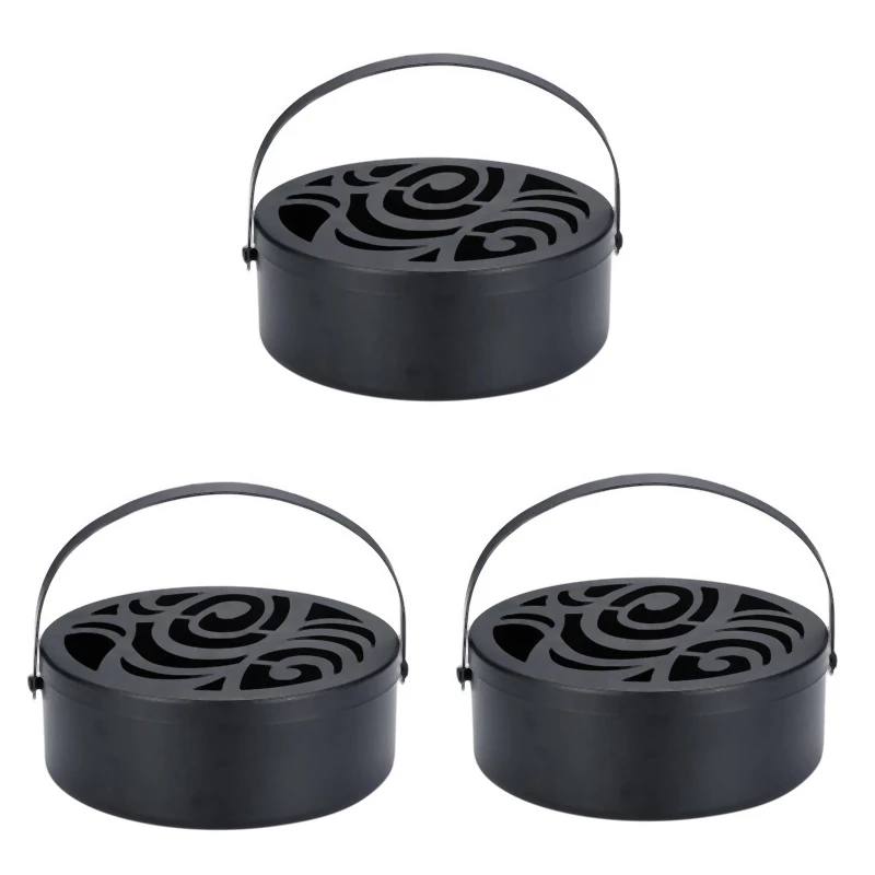 

3X Metal Portable Mosquito Coil Holder,Household Mosquito Repellent Box,Classical Design Portable Mosquito Coil Holder