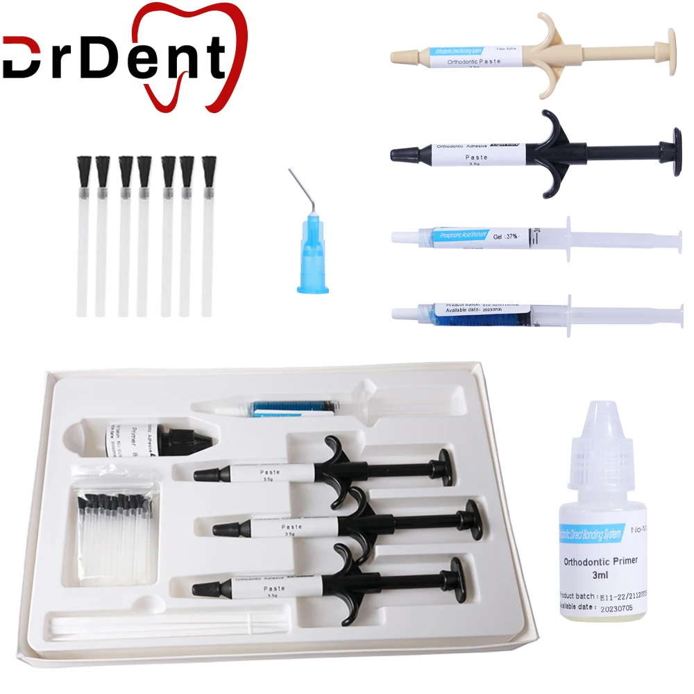 Dental Orthodontic Adhesive Light Cure Braces Glue Kit Paste Ortho Direct Bonding System Blue