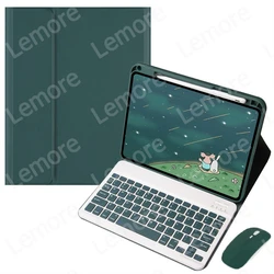 Versatile Keyboard Case with Pencil Slot and Multi-Language Support for US English (Green with mouse)