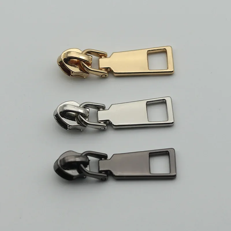 

10pcs Plating 5# Zipper Sliders Nylon Metal Zippers Pull Puller For Garment Luggage Bags Shoes Clothing DIY Zip Head Gold Silver