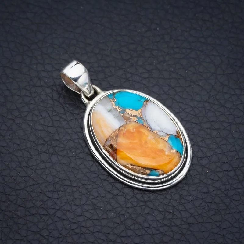 

StarGems Copper Chalcedony Handmade 925 Sterling Silver Pendant 1.5" F3708
