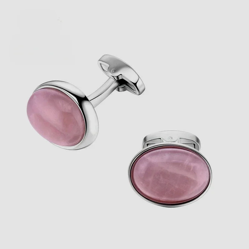 High End Natural Stone Metal Cufflinks for Men and Women's Business Casual Shirt Buttons Fashionable Wedding Jewelry Accessories