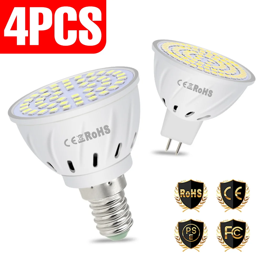 

Светодиодная лампа GU10, 220 В, E27, E14, 4/6/8 Вт, 2835SMD