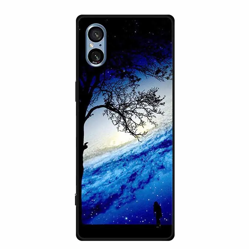 Stylish Black Silicone Soft Phone Case with Fashion Pictures