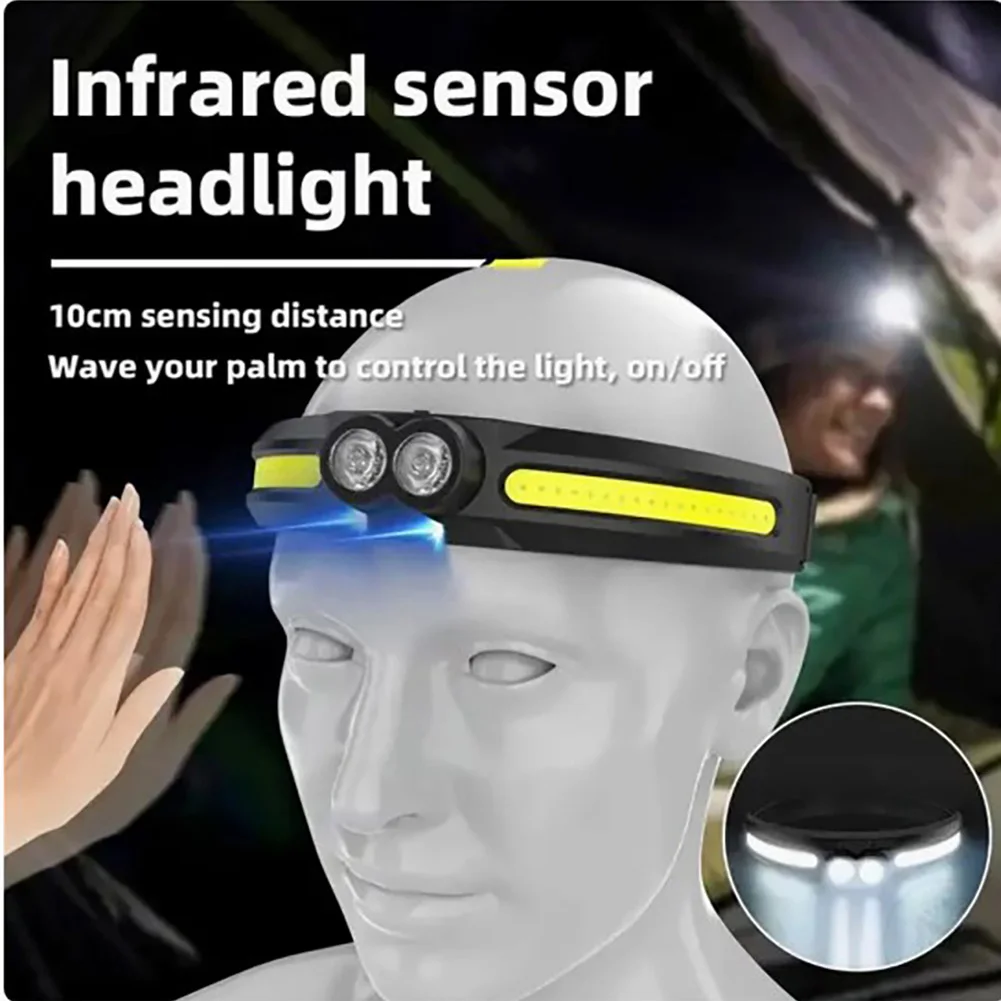 

LED Head Torch With 4 Light Modes Rechargeable 210° LED Headtorch IPX5 Waterproof Headtorch Lightweight For Camping