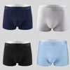 4 Pcs Boxers Ice Silk Men's Panties Shorts Underwear Graphene Breathable Underpants Thin Boxer Large Size L-4XL 3